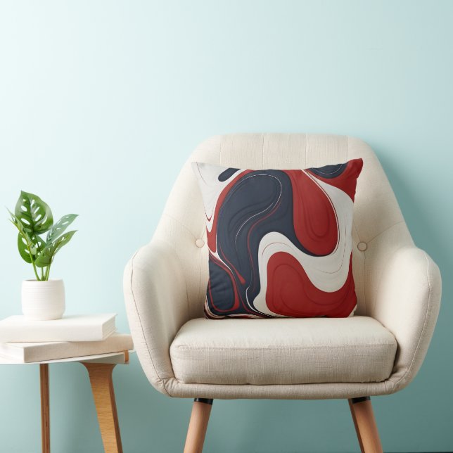blue white and red throw pillow (Chair)