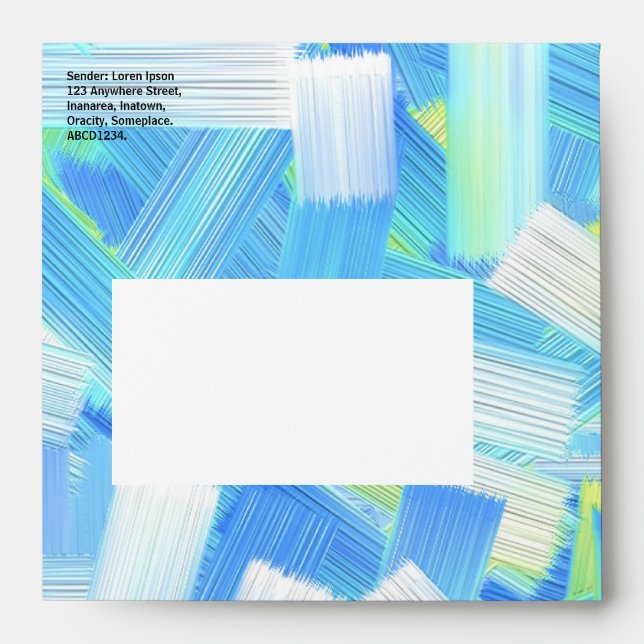 Blue White and Yellow Abstract Envelopes (Front)