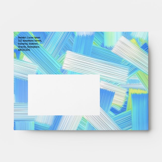 Blue White and Yellow Abstract Envelopes (Front)