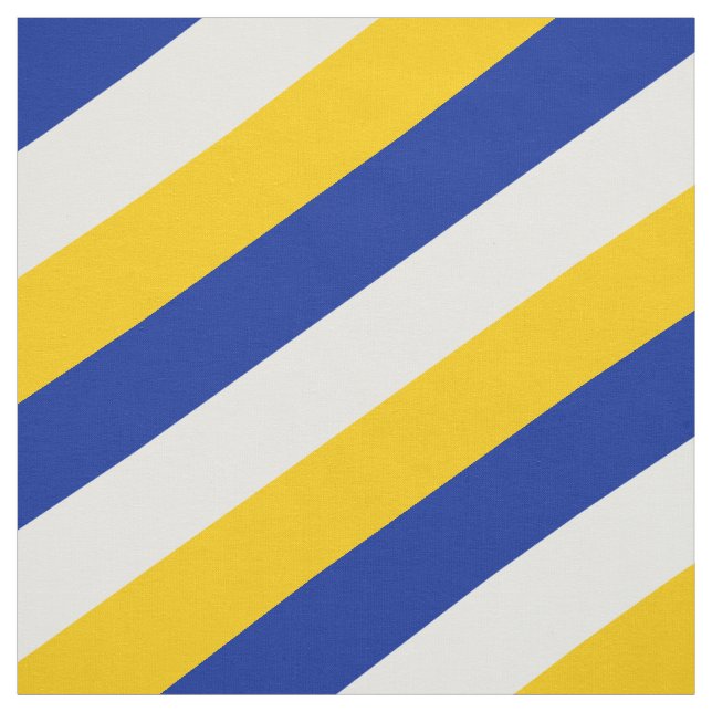 Blue, white and yellow  striped pattern fabric (Swatch)