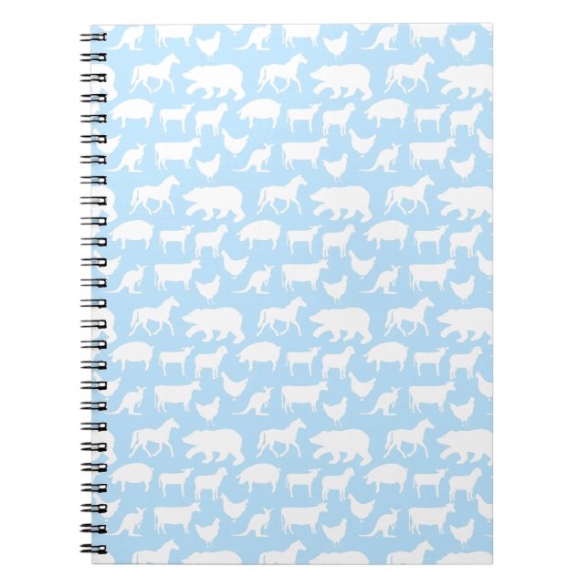 Blue White Animals Notebook (Front)