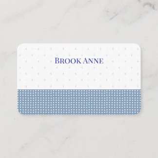 Blue white baby polka dot pattern Business Cards