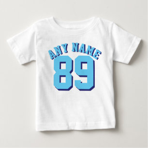 Blue & White Baby   Sports Jersey Design T-Shirt