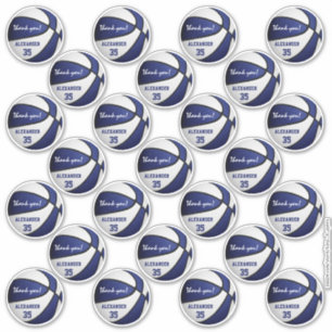 blue white basketball party thank you set of 25