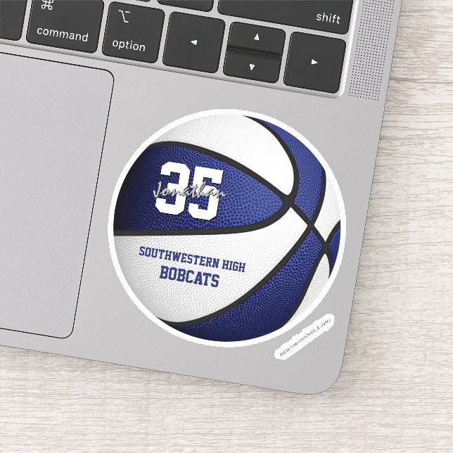 blue white basketball team colours personalized (Detail)