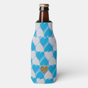 Blue, white Bavarian pattern. Bottle Cooler
