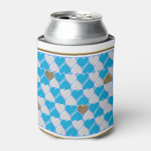 Blue, white Bavarian pattern. Can Cooler