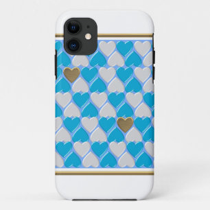 Blue, white Bavarian pattern. iPhone 11 Case