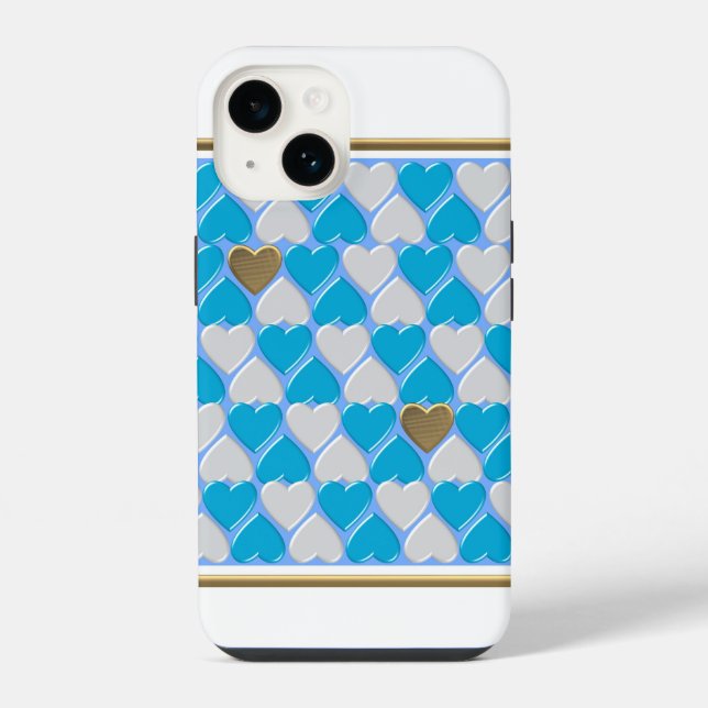 Blue, white Bavarian pattern.  iPhone Case (Back)