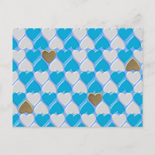 Blue, white Bavarian pattern. Postcard