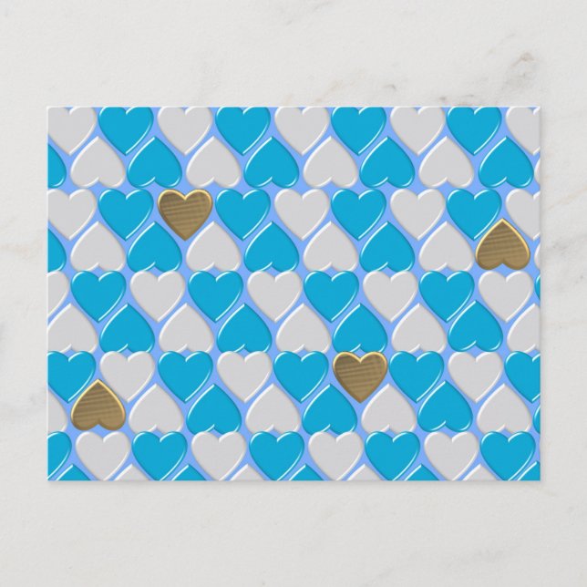Blue, white Bavarian pattern. Postcard (Front)