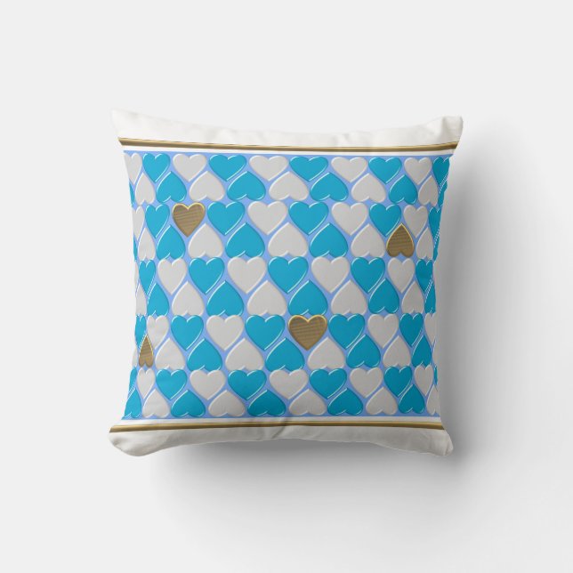 Blue, white Bavarian pattern. Throw Pillow (Front)