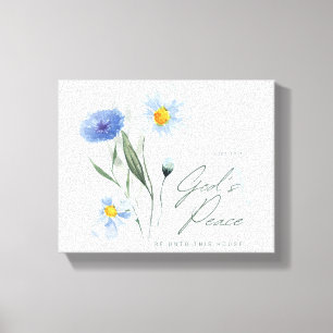 blue white bible verse two tone textured church canvas print