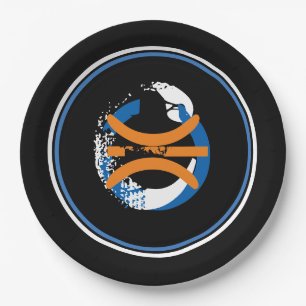 Blue/White/Black Basketball 9" Plates