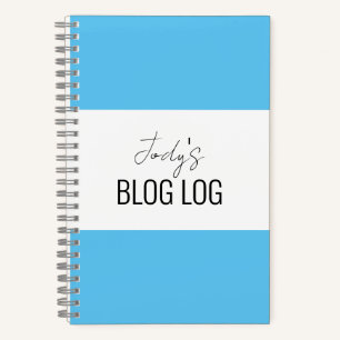 Blue & White Blogging Spiral Notebook