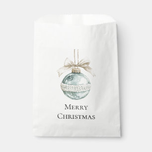 Blue White Bow Christmas Ornament Favour Bag