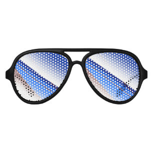 Blue white brown simple pattern custom colourful t aviator sunglasses