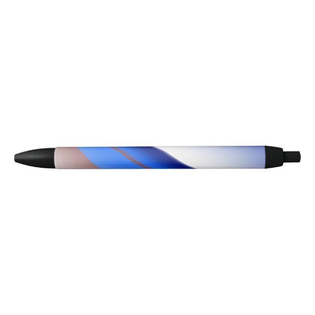 Blue white brown simple pattern custom colourful t black ink pen (Front)