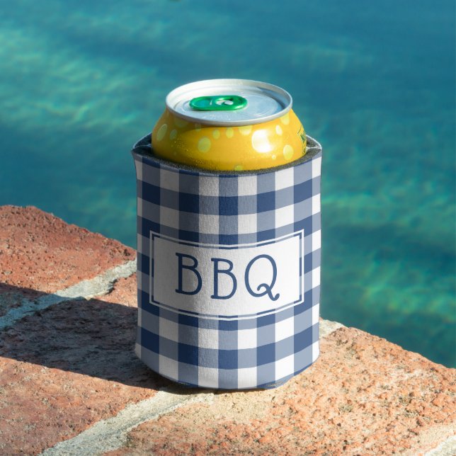 Blue White Buffalo Check BBQ Party Can Cooler (In Situ Pool)