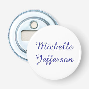 Blue & White Calligraphy Elegant Chic Modern Bottle Opener