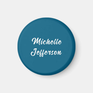 Blue & White Calligraphy Elegant Chic Modern Magnet