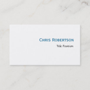 Blue White Charming Script Business Card
