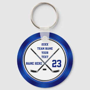 Blue White Cheap Gifts Hockey for Players, Hockey Keychain