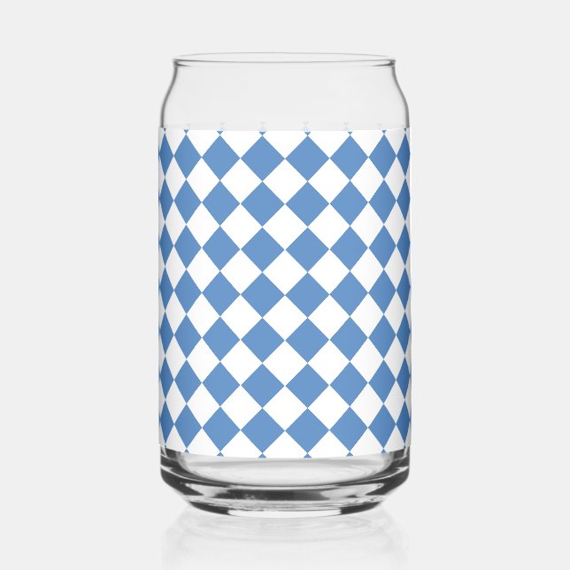 Blue White Checker Diamond Pattern (Recto)