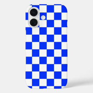 Blue White Chequered Check iPhone Case