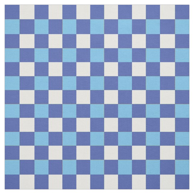 Blue white chequered pattern fabric (Swatch)