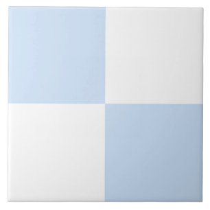 Blue White Chequered Pattern Tile
