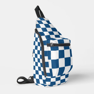Blue White Chequered Sling Bag