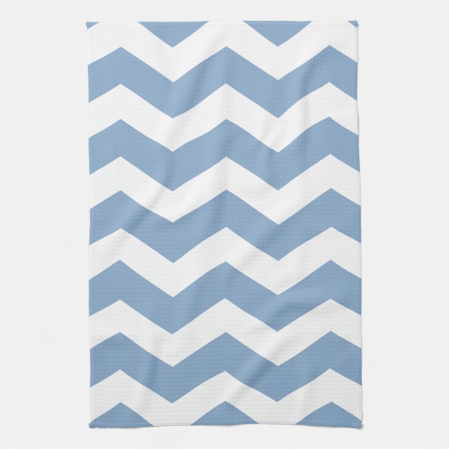 Blue & White Chevron Kitchen Towel (Vertical)