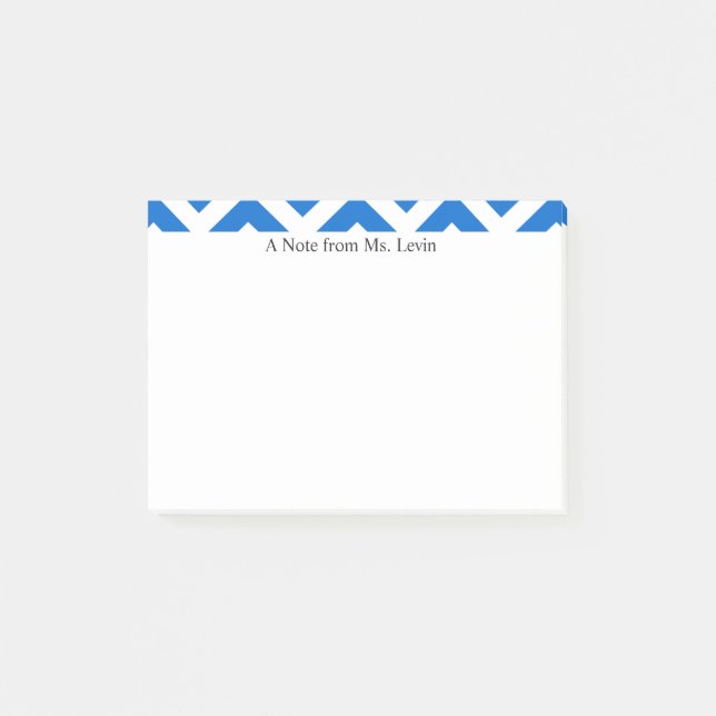 Blue White Chevron Lines Custom Notes (Front)