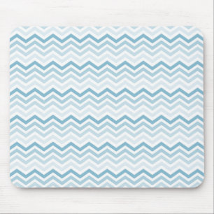 Blue White Chevron Ombre Mouse Pad