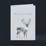 Blue White Chic Deer Birthday Card<br><div class="desc">Blue White Chic Deer Birthday</div>