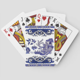 Blue & White China Blue Willow Design Playing Cards