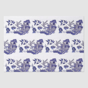 Blue & White China Blue Willow Design Tissue Paper