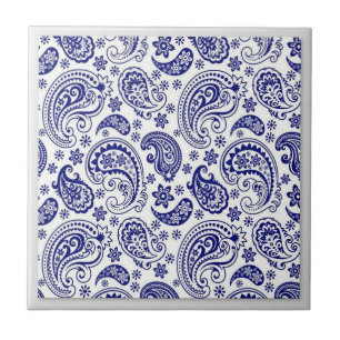 Blue & White China pattern with Paisleys Designs Tile