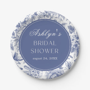 Blue White Chinoiserie Bridal Shower Paper Plates