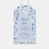 Blue White Chinoiserie Floral Bridal Shower Favour Gift Tags (Front)
