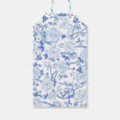 Blue White Chinoiserie Floral Bridal Shower Favour Gift Tags (Back)