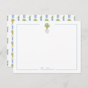 Blue White Chinoiserie Personalized Stationery Card