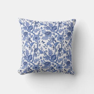 blue-white chinoiserie throw pillow