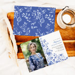 Blue White Chinoiserie Women 40th Birthday Photo Invitation<br><div class="desc">This chinoiserie-inspired design features elegant botanical florals and greenery in delft blue and white. Personalize the invite with your details and if you want to further re-arrange the style and placement of the text,  please press the "Click to customize further" button.</div>