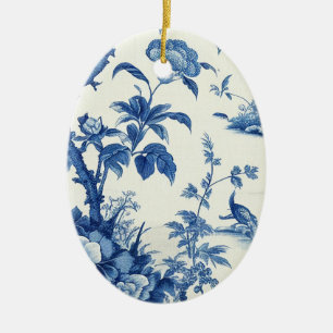 Blue & White Chinoiseries  Ceramic Ornament