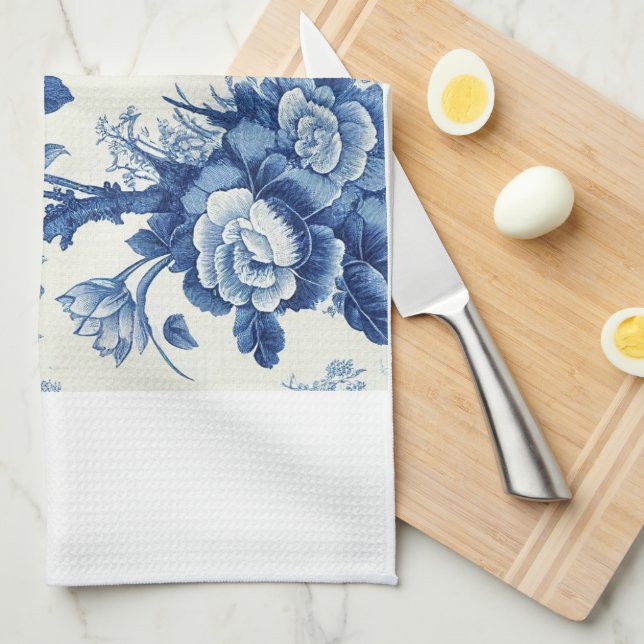 Blue & White chinoiseries Kitchen Towel (Quarter Fold)