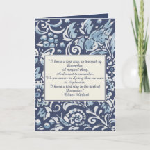 Blue, White Christmas Bird Winter Poem Delft Name