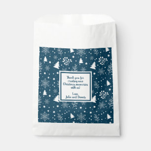 Blue & White Christmas Trees Party Favour Bag