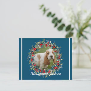 Blue White Christmas Your photo Modern Holiday Card